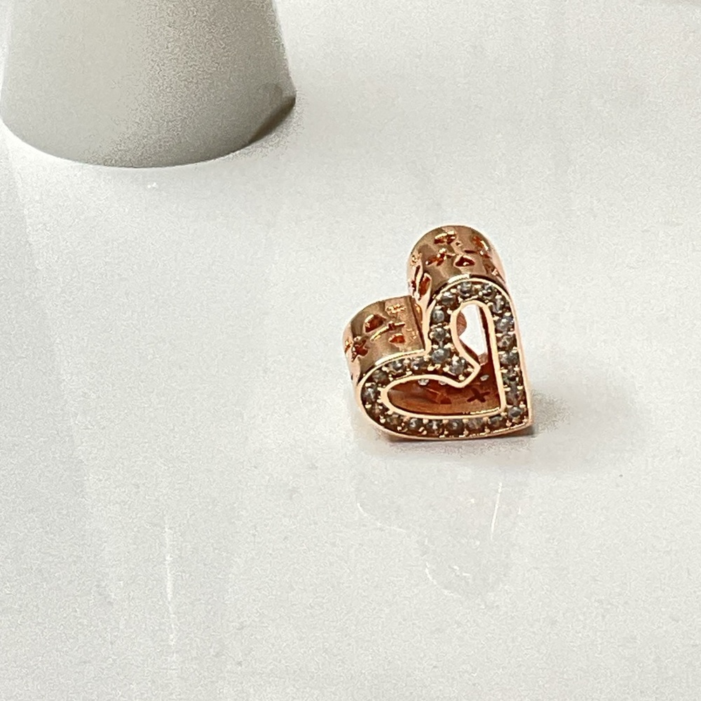 🐘🐘 14K Rose Gold Plated Sterling Silver Freehand Heart Charm - Picture 12 of 12